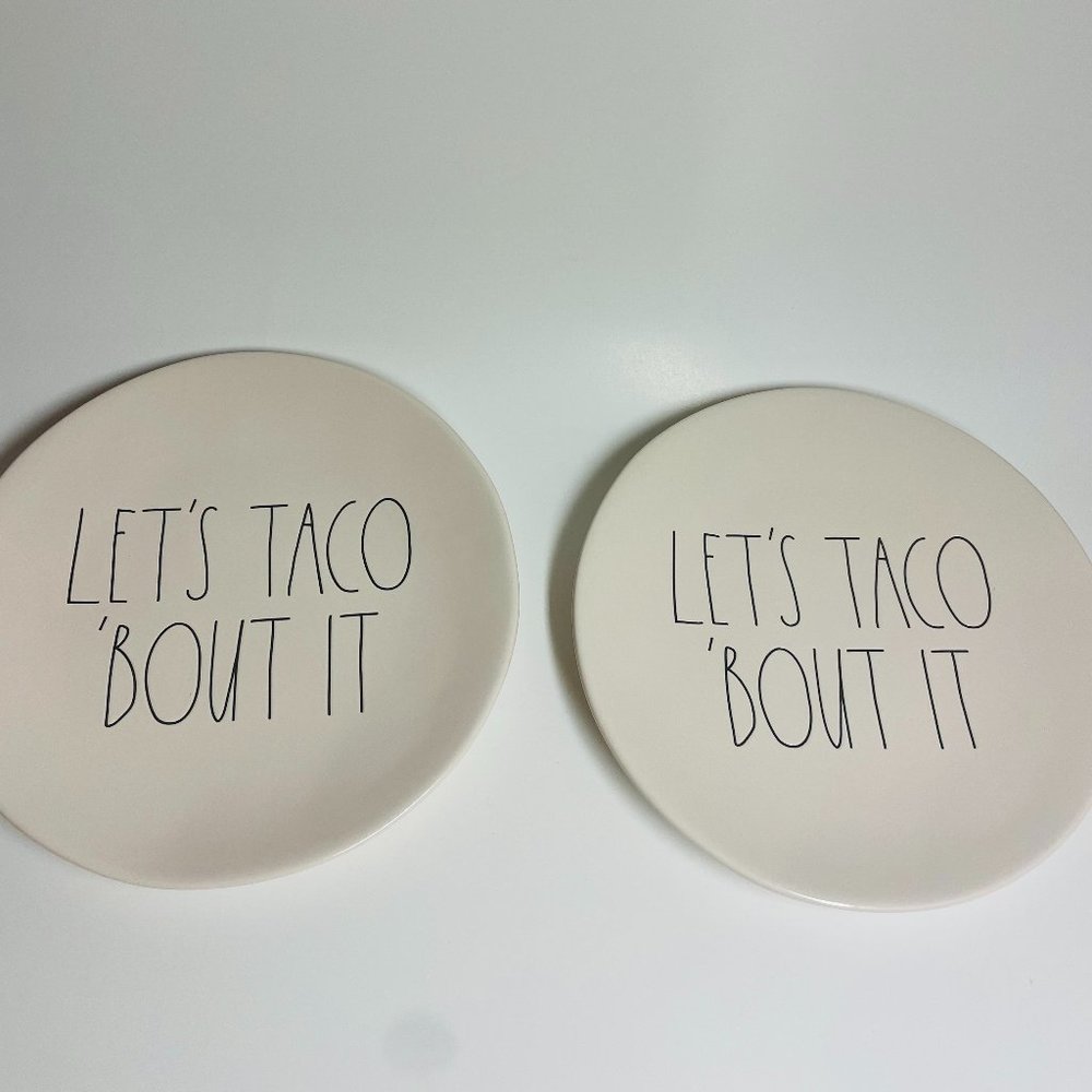 Rae Dunn plates set of (2)